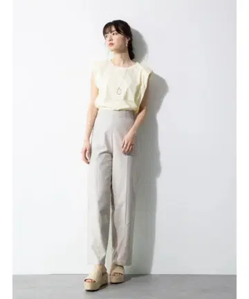 HARUHEROINE 하이웨스트 린넨 혼방 와이드 팬츠