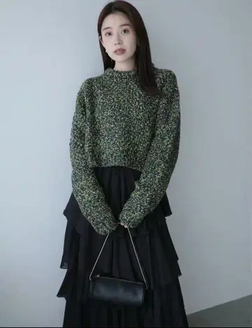 2가지 색상 anuans 믹스얀 니트탑