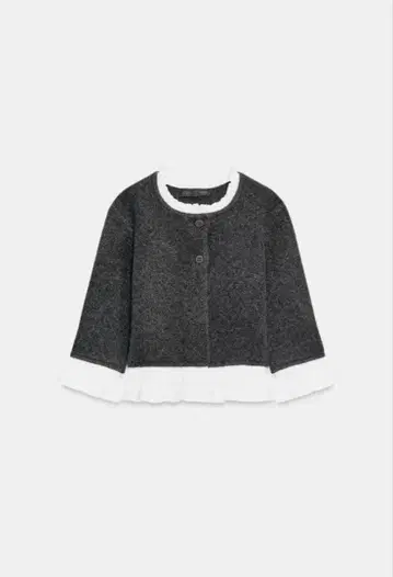 ZARA 포플린 콤비 니트 자켓 L