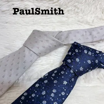 폴스미스 넥타이 꽃무늬 토끼무늬 올 패턴 실크 100% 2개 세트