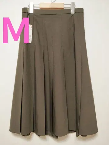 새상품 UNIQLO 와이드 플리츠 미디 스커트 올리브 M 사이즈 유니클로
