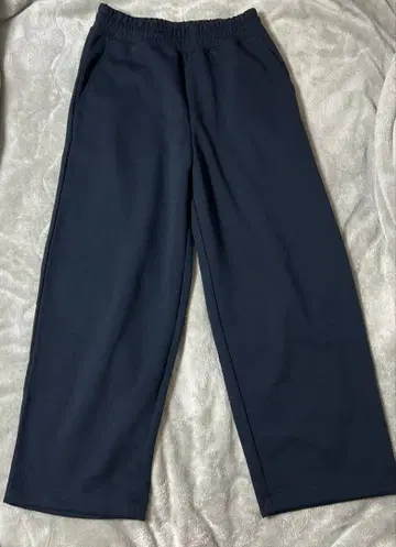 UNIQLO 맨투맨 와이드 팬츠 S 네이비