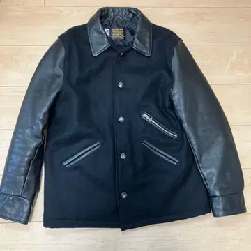 SKOOKUM 가죽 바시티 자켓