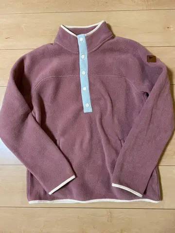 버튼 플리스 하프 지퍼 탑 S