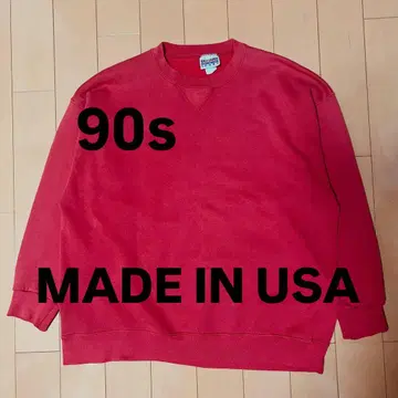 90s usa제 블랭크 맨투맨 전면 V 레드 BRITANNIA 무지