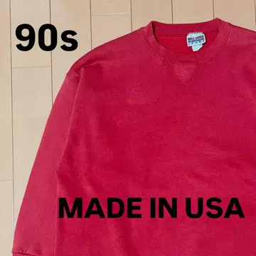 90s usa제 블랭크 맨투맨 전면 V 레드 BRITANNIA 무지