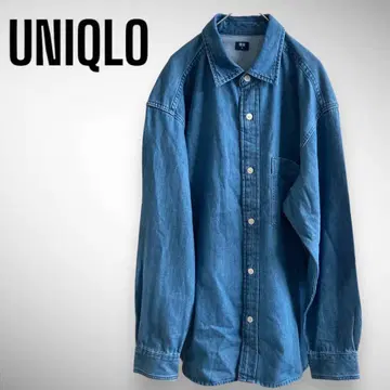 [새상품급] UNIQLO 유니클로 데님 오버 셔츠 블루 M 사이즈