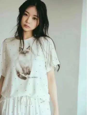 [미사용] 젤라피케 고양이 도트 룸웨어 셋업 정품