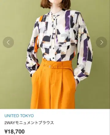 UNITED TOKYO 2WAY 모뉴먼트 블라우스 올 패턴