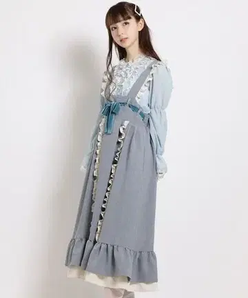 MILK 메어리 앤 오버롤 스커트 라이트 그레이 밀크