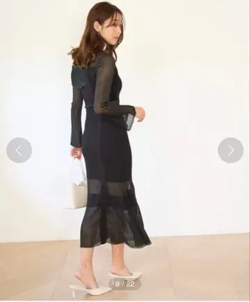 [스나이델] 시어 블로킹 원숄 원피스