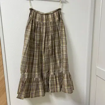 핑크하우스 체크 스커트