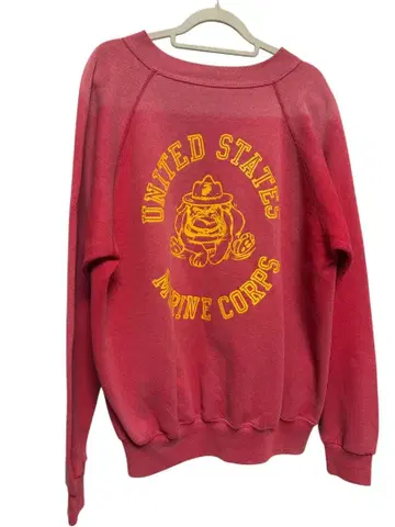 80s hanes 양면 프린트 칼리지 프린트 선페이드