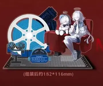 명조 모니에 영화관 콜라보 아크릴 스탠드 캔뱃지 2개 세트 중국 한정판