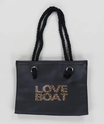 LOVE BOAT 레오파드 무늬 토트백 가죽 블랙