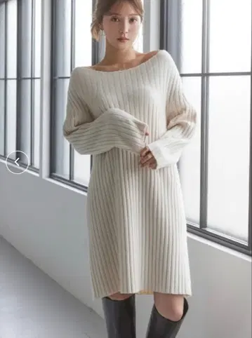 snidel 리브 니트 미니 원피스