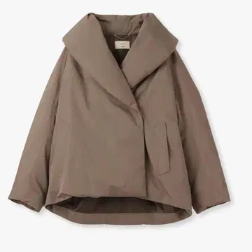 ebure x RonHarman 실크 폴리 다운 숄카라 다운 코트