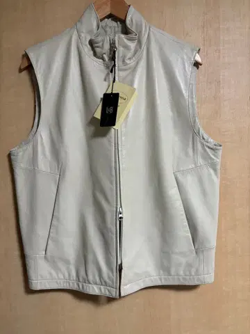 시착만 한 베이지 램 가죽 베스트 L 사이즈