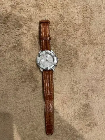 쿼츠 손목시계 실버 다이얼 가죽