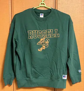 RUSSELL 프린트 맨투맨 L 사이즈 그린