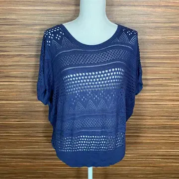 3can4on 산칸시온 니트 2/M 상당 네이비 컬러 네이비 반팔