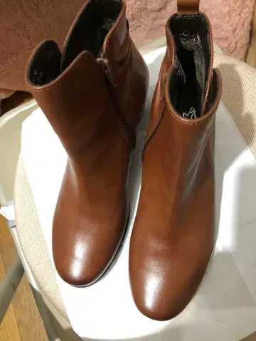 가죽 부츠 23.5cm 브라운