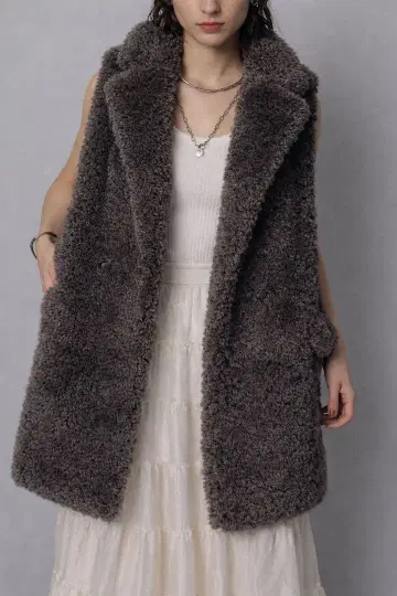 새상품 카듀네 CADUNE 보아 베스트 차콜 그레이