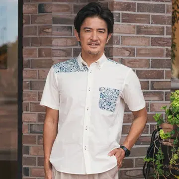 [ 새상품급 미사용 ] 카리유시 웨어 MAJUN 반팔 남성용 버튼 다운