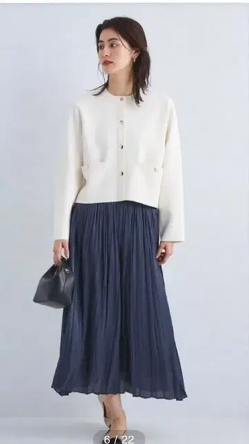 미사용 새상품 그린 라벨 릴랙싱 광택 플리츠 개더 스커트