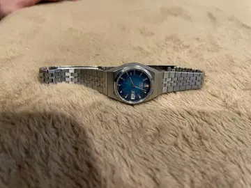 쿼츠 손목시계 스테인리스 밴딩 파란색 다이얼