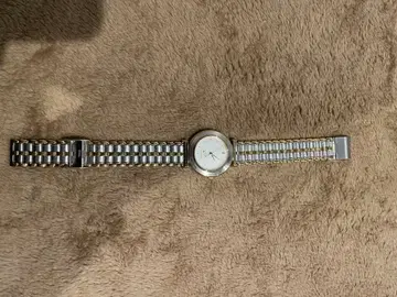 레어 츠루미 펌프 실버 스테인리스 스틸 쿼츠 시계