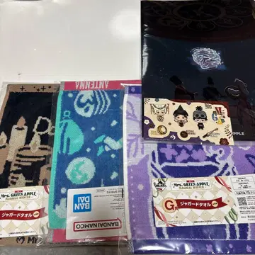 Mr's GREEN APPLE 제일복권 자카드 타월, 클리어 파일