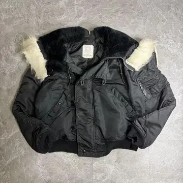 USA제 80s ALPHA 알파 N-2B 플라이트 자켓 L 블랙