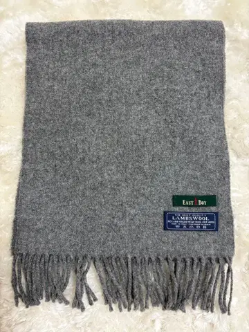 새상품급 EASTBOY 그레이 램스울 머플러 이탈리아제