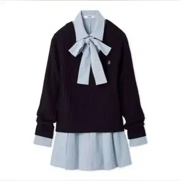 snidel 셔츠 콤비 튜닉 네이비 01