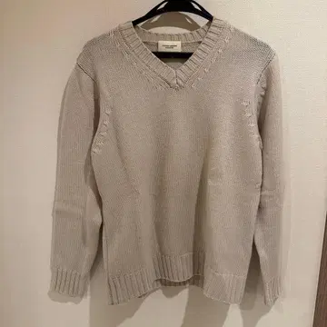 UNITED ARROWS V넥 니트 스웨터 라이트 그레이