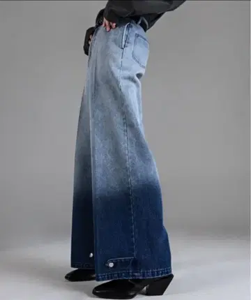 [ 정가:5,500 ] 그라데이션 와이드 데님 팬츠
