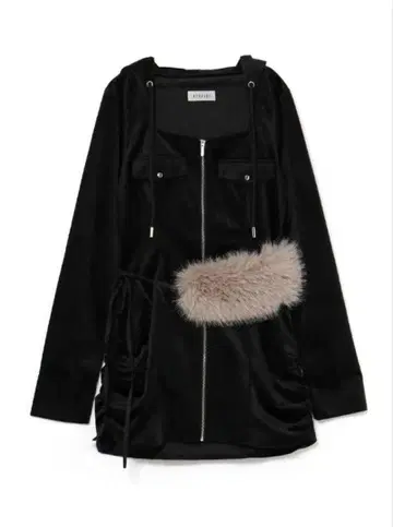 bubbles 퍼 벨벳 원피스