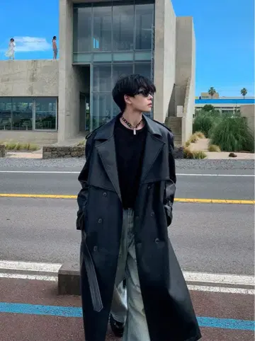 가죽 코트 / 한국 셀렉샵 구매 / 인조 가죽 / 롱 코트 / 겨울 상품