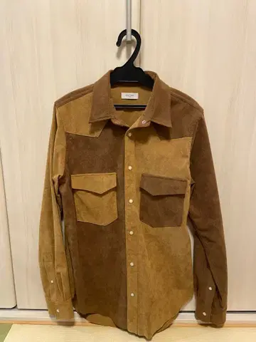 EDITION 브라운 스웨이드 웨스턴 셔츠