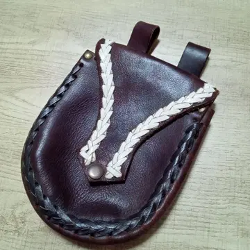 가죽 벨트 파우치 다크 브라운