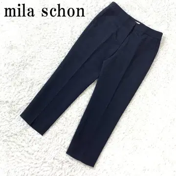 밀라 쇤 슬랙스 테이퍼드 팬츠 네이비 42 B72