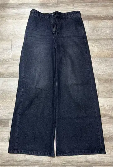 [ CLEL ] 빈티지 디자인 플레어 데님 팬츠 블랙 M