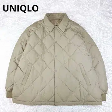 레어 사이즈 유니클로 퍼프테크 퀼팅 자켓 베이지 4XL