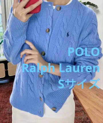POLO 폴로 랄프 로렌 울 캐시미어 케이블 가디건 블루