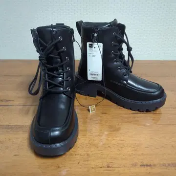 GU 볼륨 밑창 레이스업 부츠 S 블랙