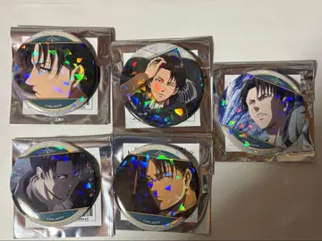진격의 거인 리바이 홀로그램 캔뱃지 컴플리트 5개 세트 카라테츠