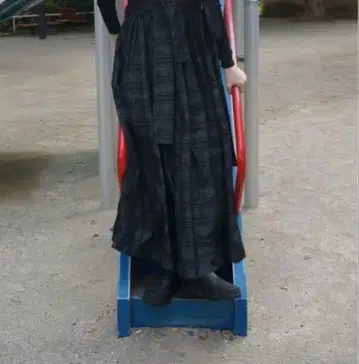 tope 롱 원피스 블랙 체크