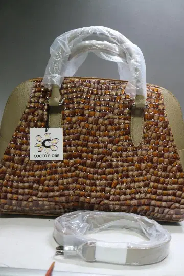 [ COCCO FIORE ] 소가죽 에나멜 가공 악어 엠보싱 2way 백