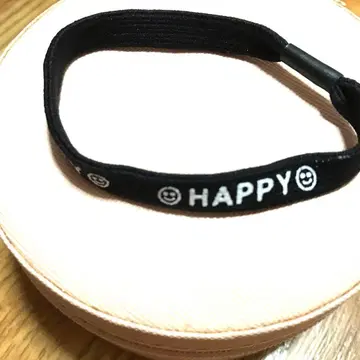 HAPPY 디자인 머리끈 블랙